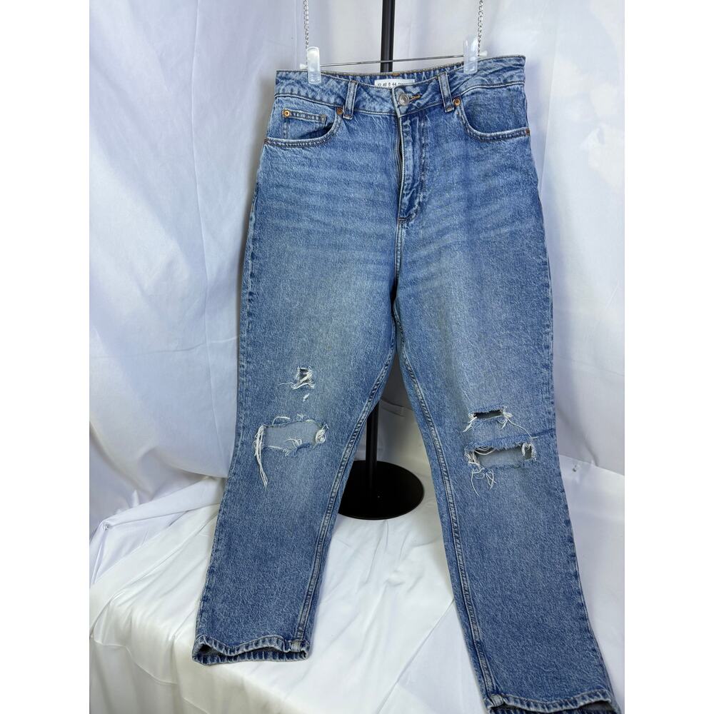 Primark Distressed Skinny Jeans Women's Size 8 Blue Wash Ripped Denim Stretch